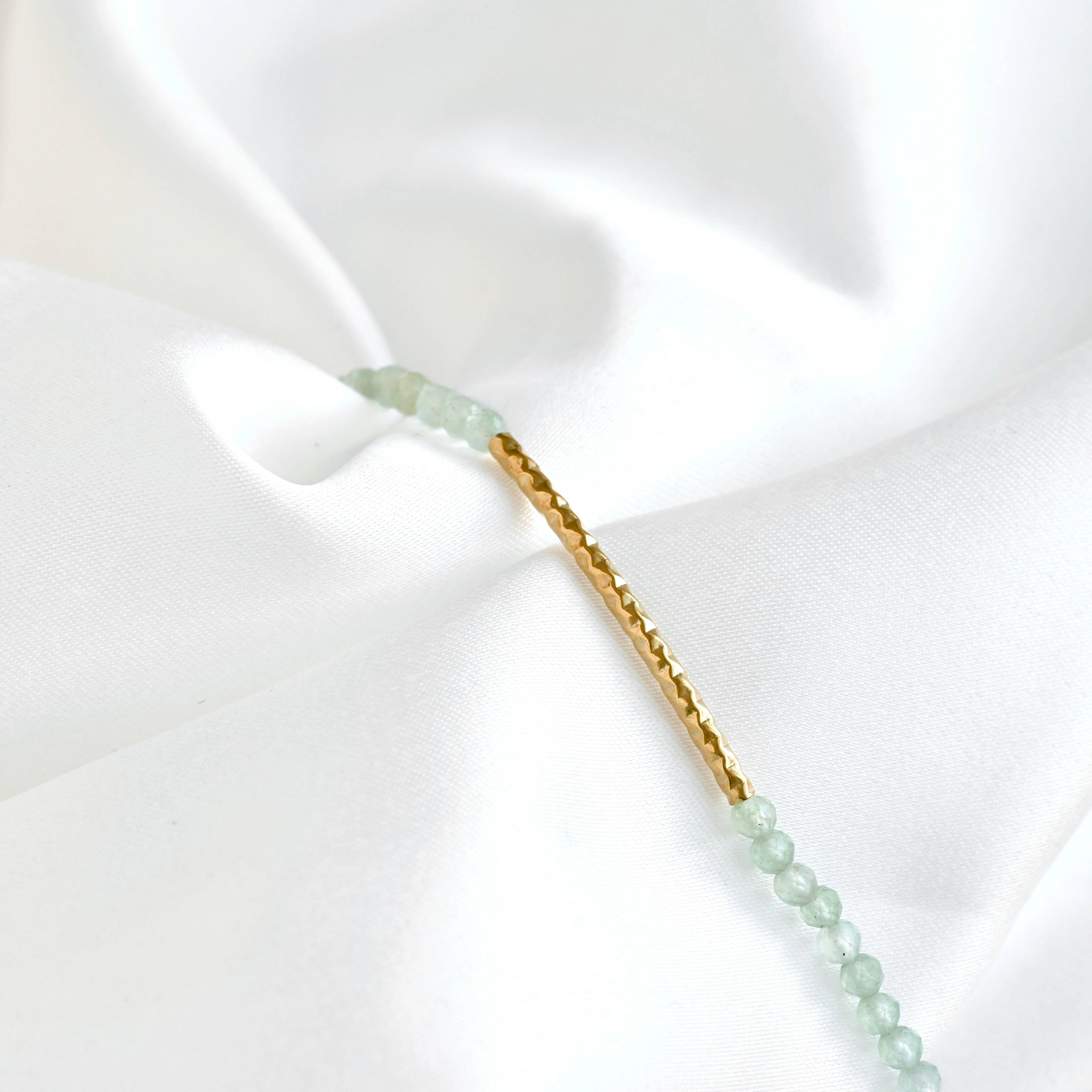 Sage Beaded Gold Bracelet