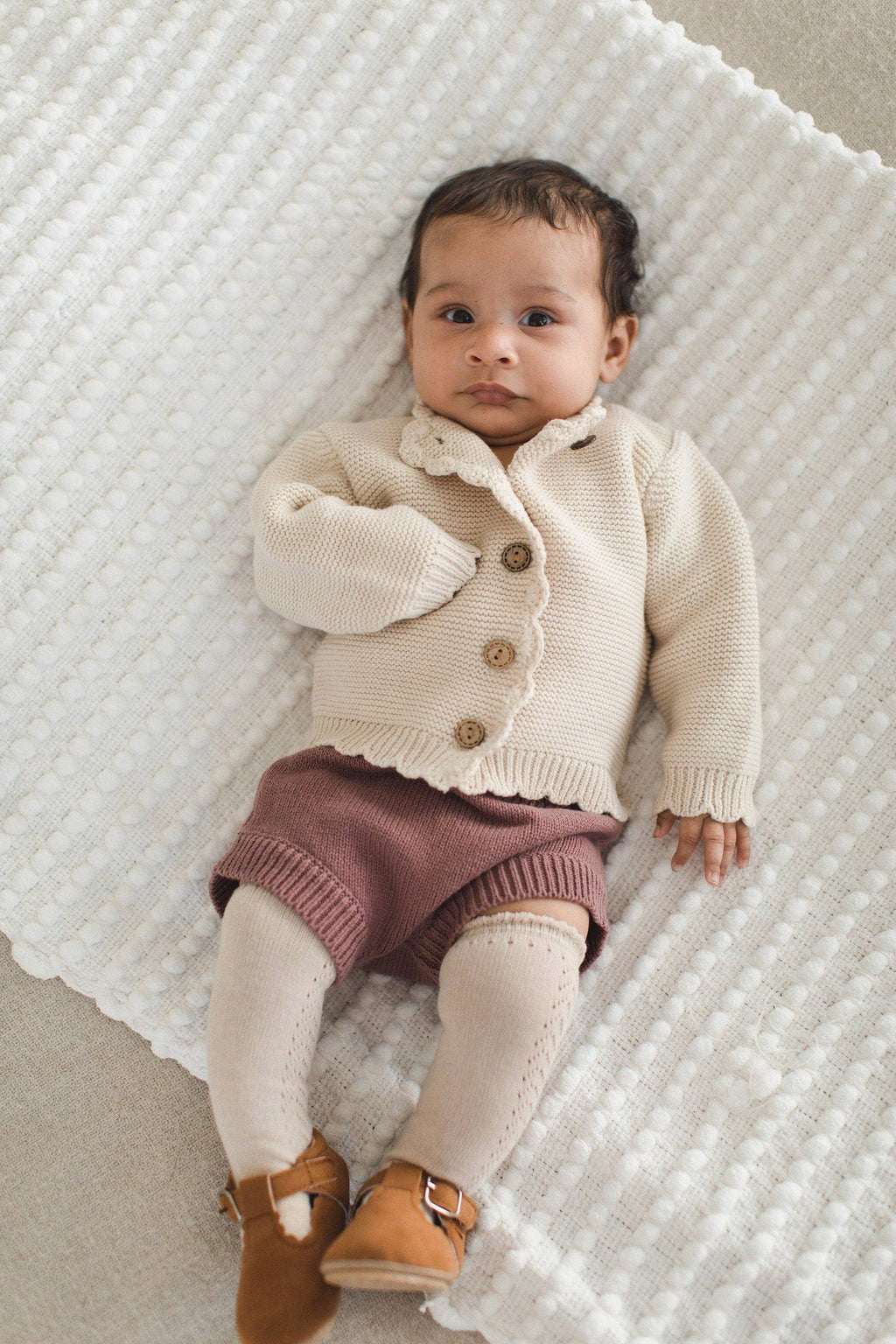 Baby Sophia Sweater: Champagne pink / 0-3 months