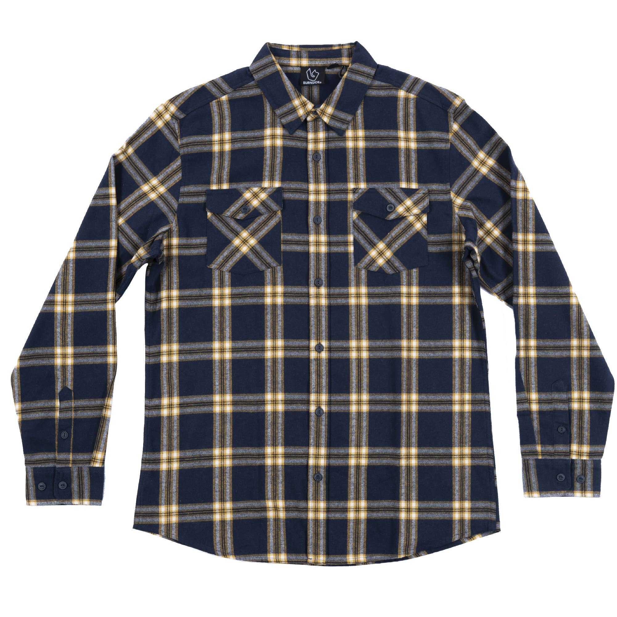 Mens Flannel Shirt: Navy / M