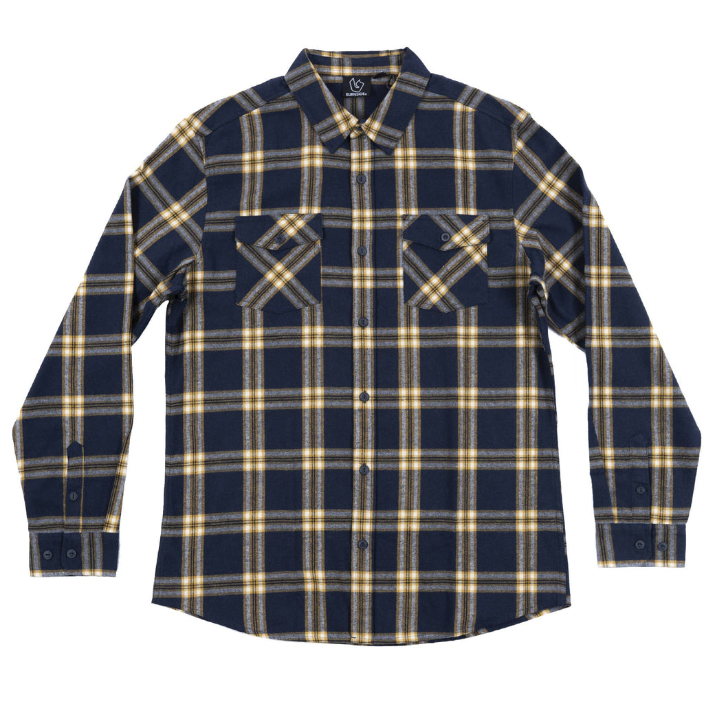 Mens Flannel Shirt: Navy / L