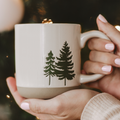 Green Trees Stoneware Coffee Mug - Home Decor