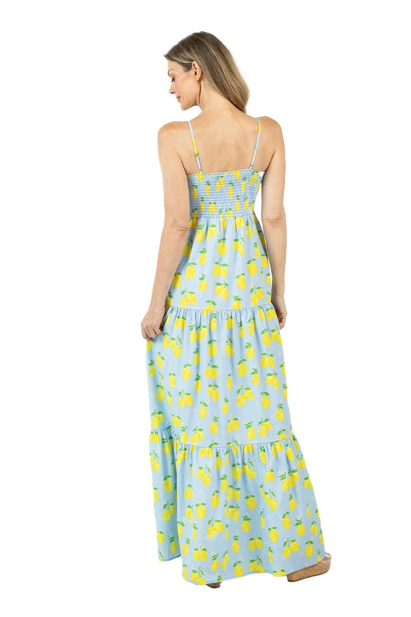 Zesty Lemons Summer Maxi Dress