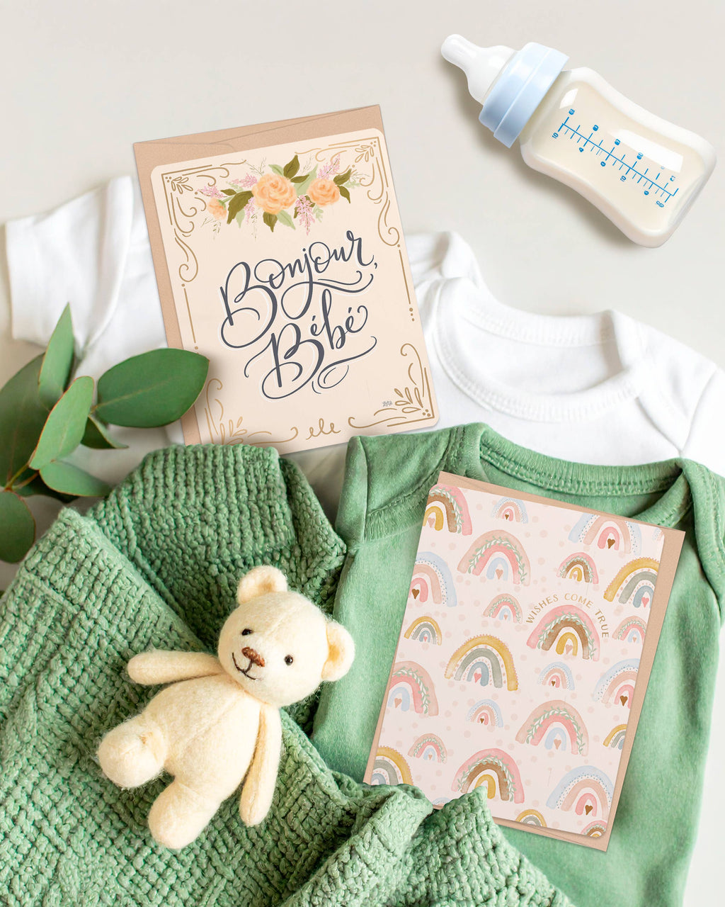 Bonjour, Bebe New Baby Card