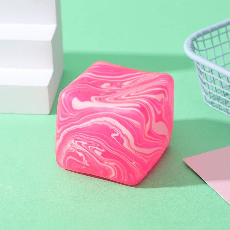 Marble Ice Cube Squishy Slow Rising Stress Relief Fidget Toy: Pink