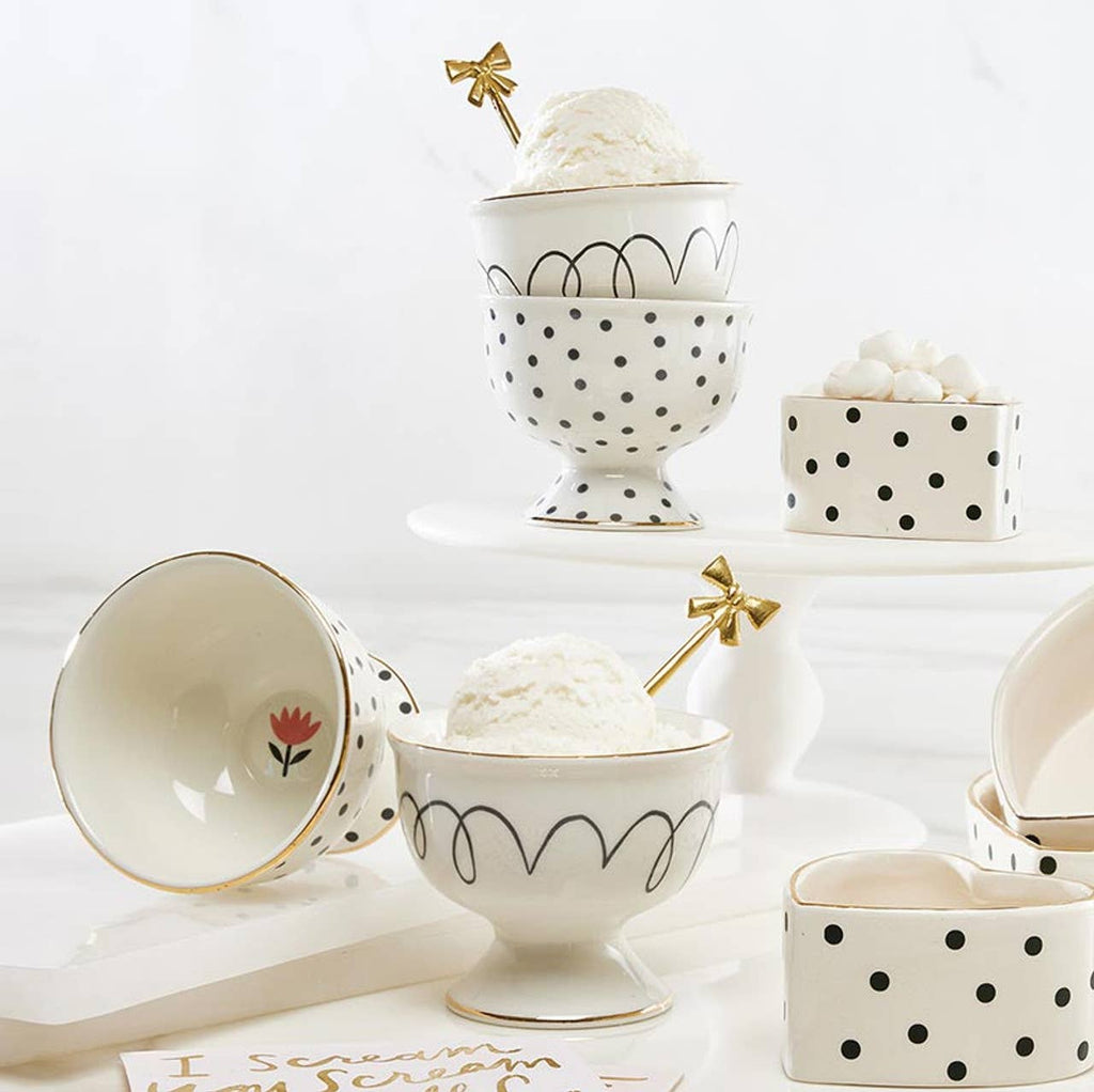 Ceramic Ice Cream Bowl - Polka Dots: Material
