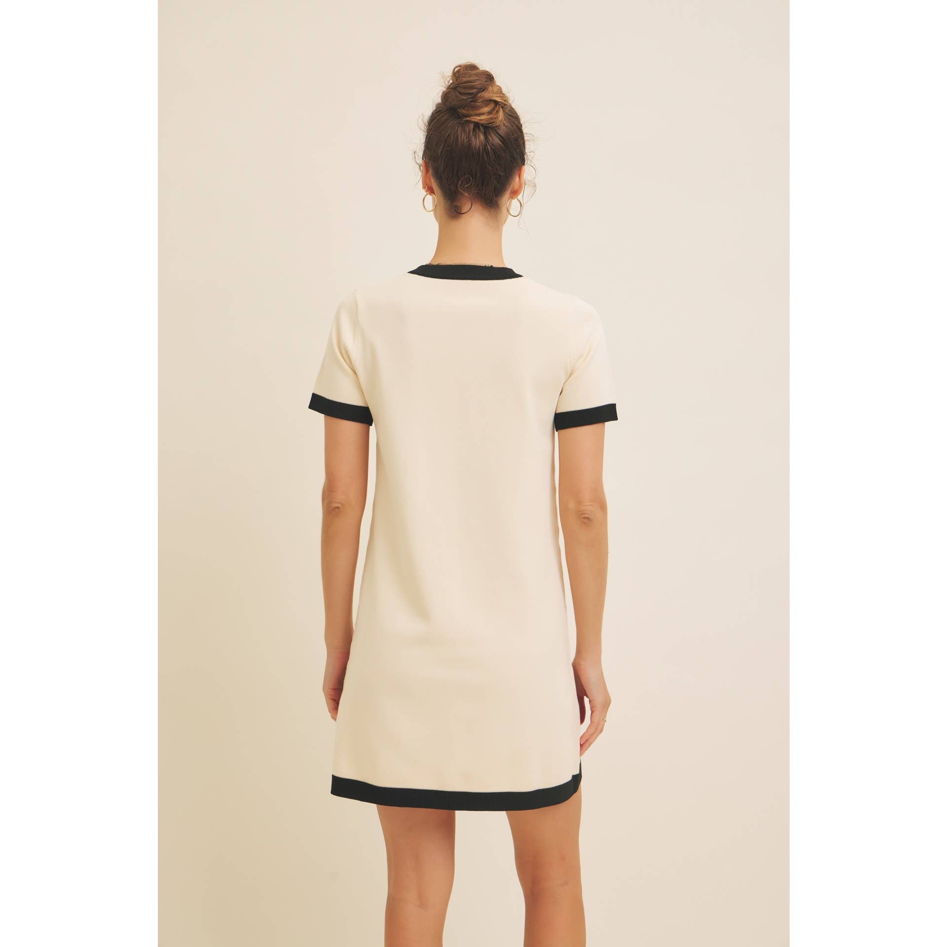 Cream Edge Sweater Dress