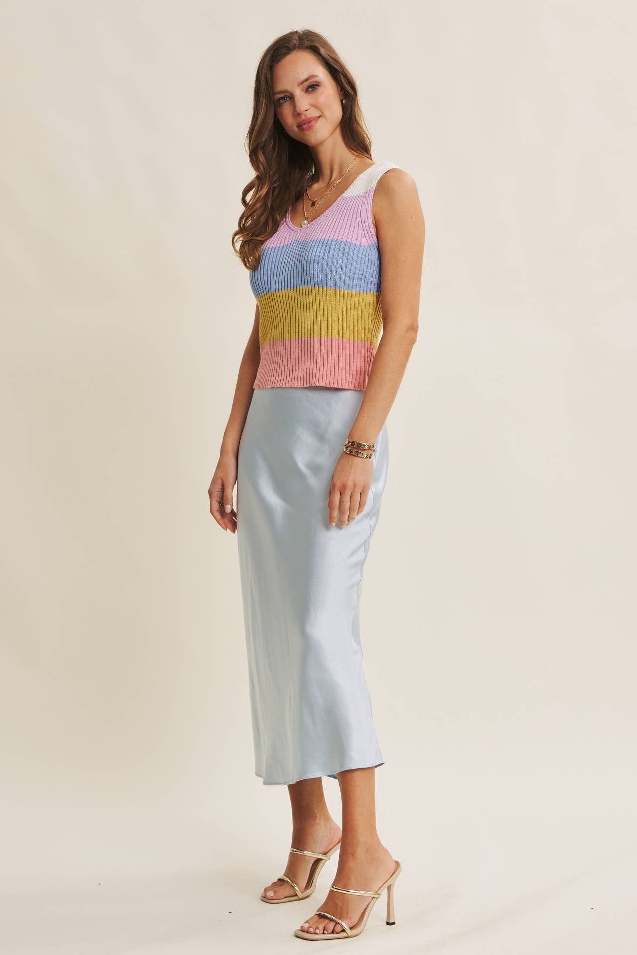 MOONLIT THICK HIGH QUALITY SILKY SATIN BIAS CUT MAXI SKIRT: DUSTY MAUVE / S