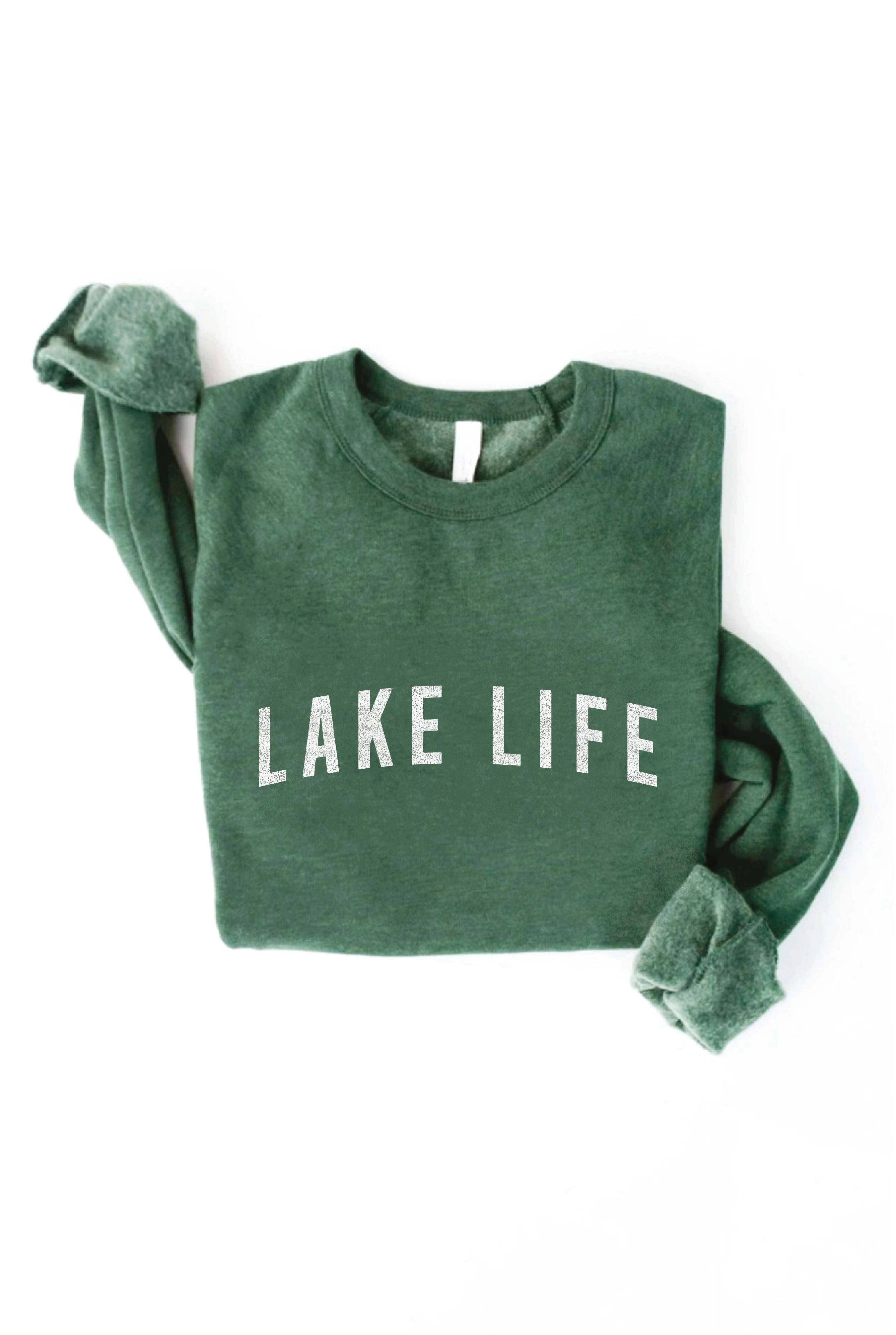 LAKE LIFE Graphic Sweatshirt: TAN / M