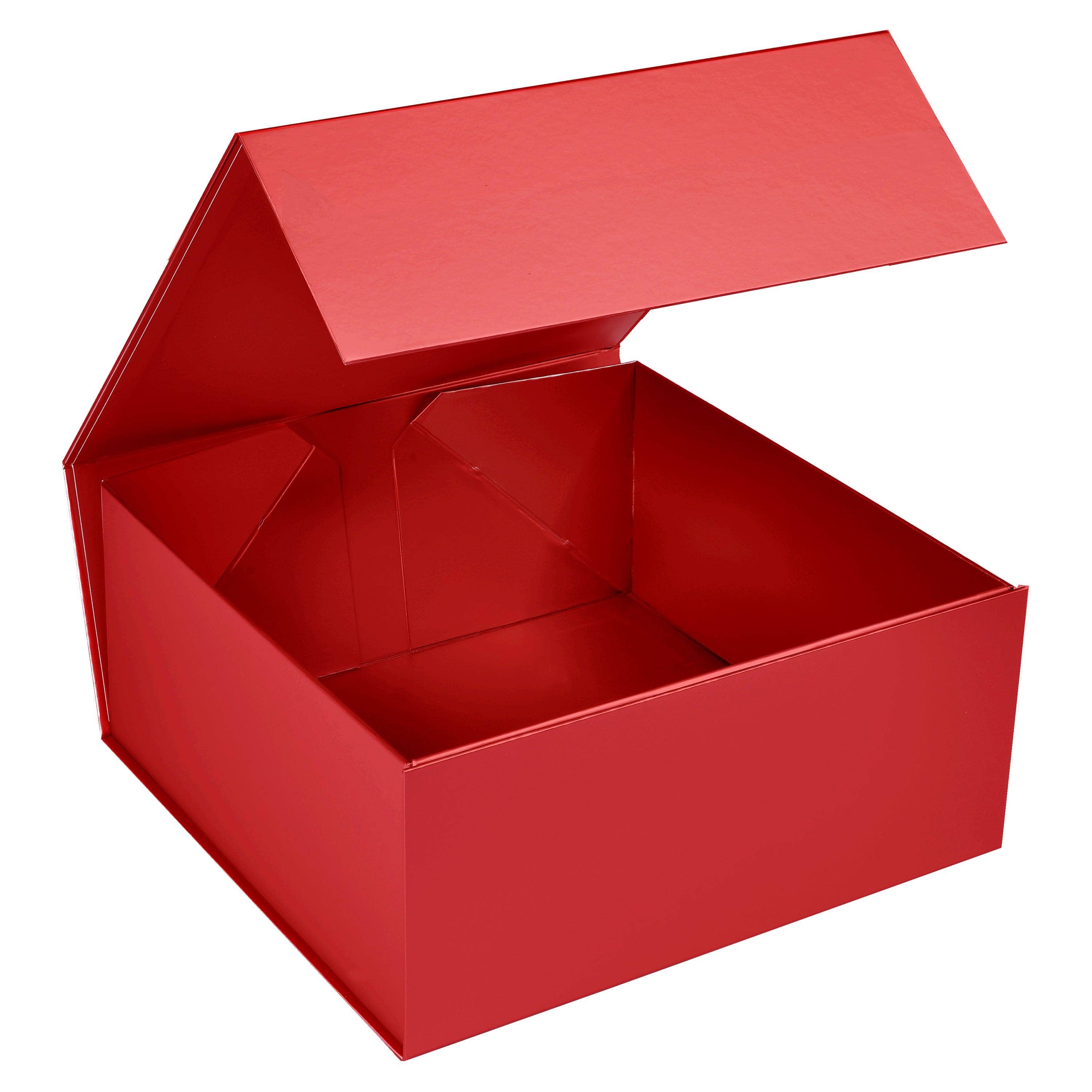 10" X 10" X 4.5" Collapsible Gift Box w/Magnetic Square Flap Lid: Black / 1