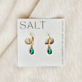 TEAL EMERALD GEM HOOPS