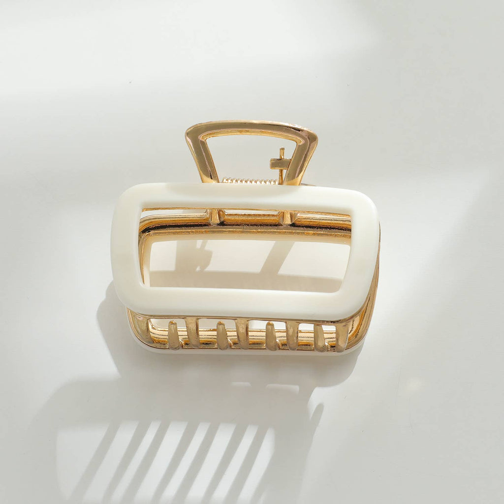 Vera White/Gold Metal Assorted Claw Clips