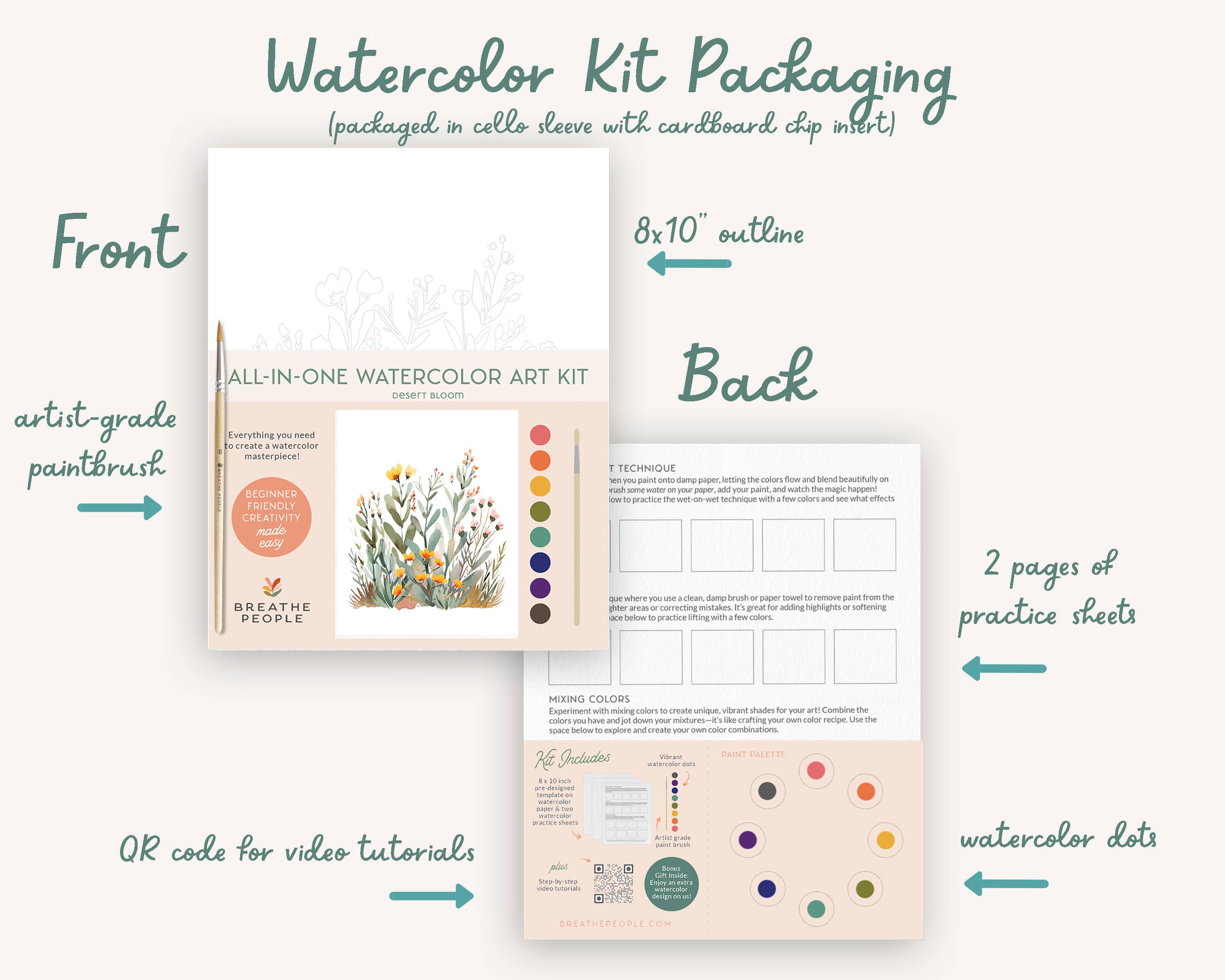 All-In-One Beginner Watercolor Paint Set - Jar of Flowers