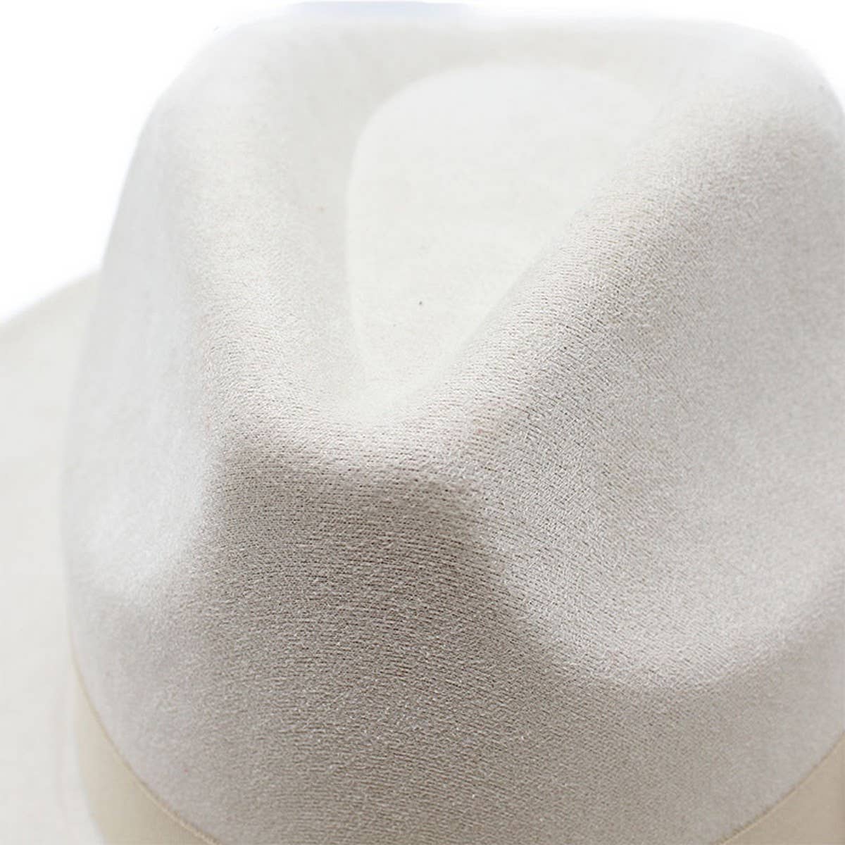 SUEDE HAT FLAT BRIM HAT FLAT BRIM GENTLEMAN HAT_CWAH2527: Beige / (OS) 1