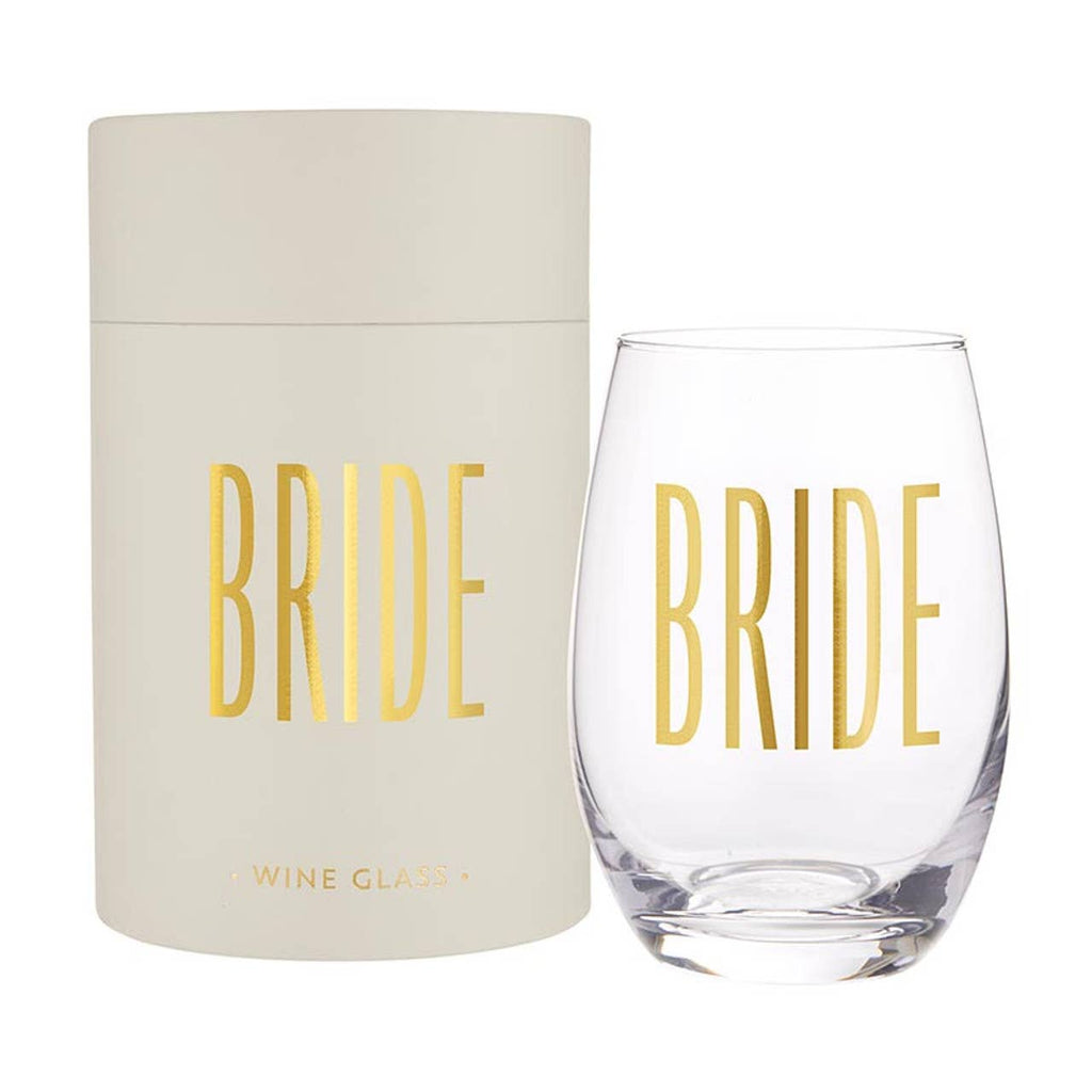 Gold Foil Stemless Wine Glass - Bride: Material
