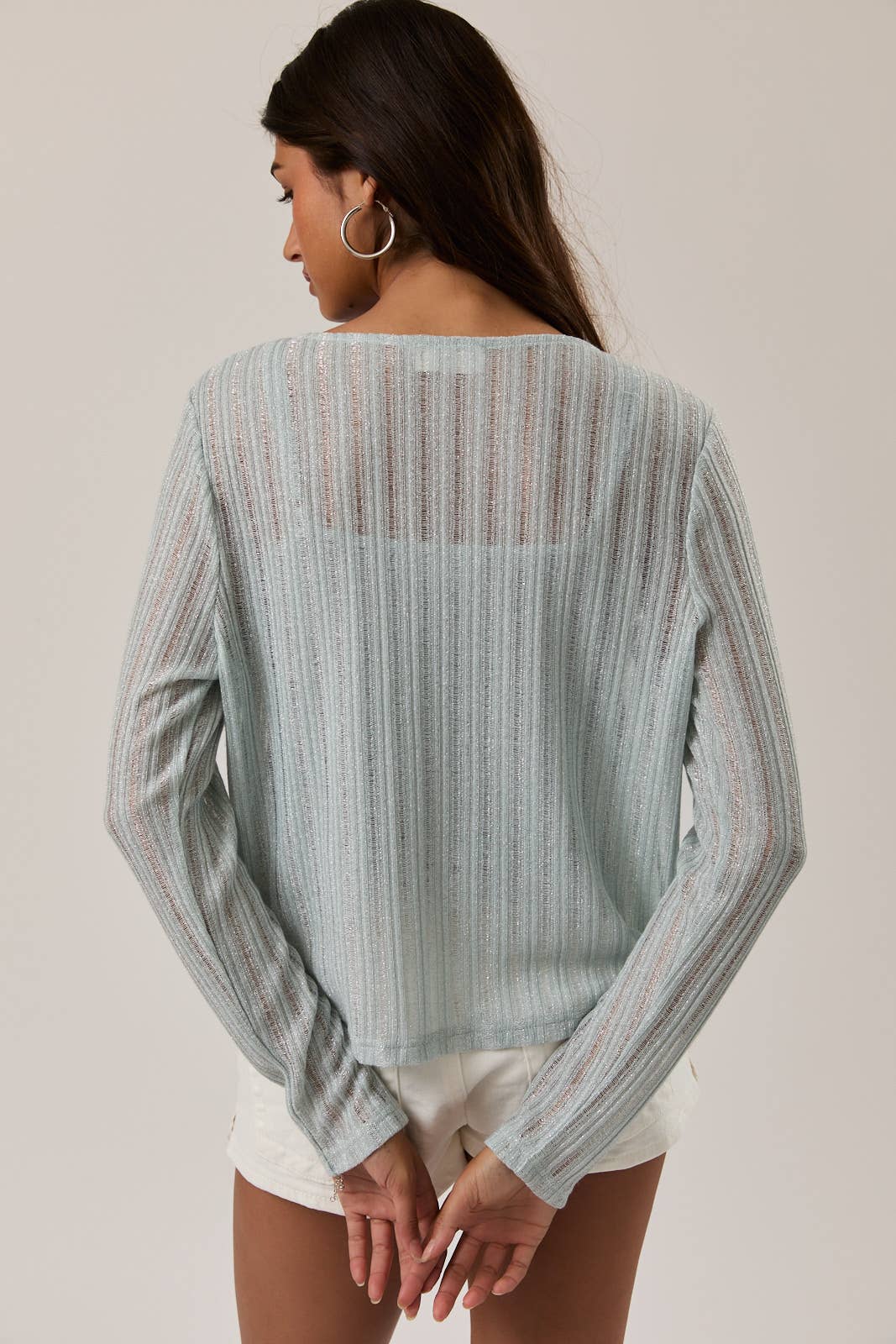 Sea Glass Blue Shimmer Cardigan