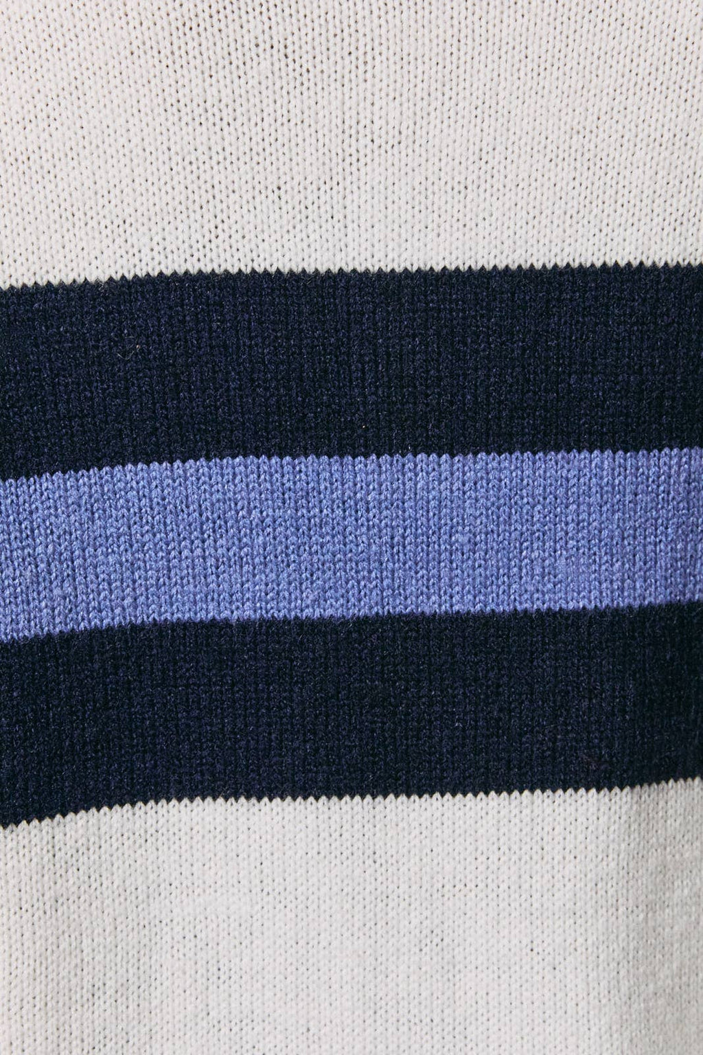 RUGBY KNIT SWEATER TOP: WHITE-DUSTY BLUE / M