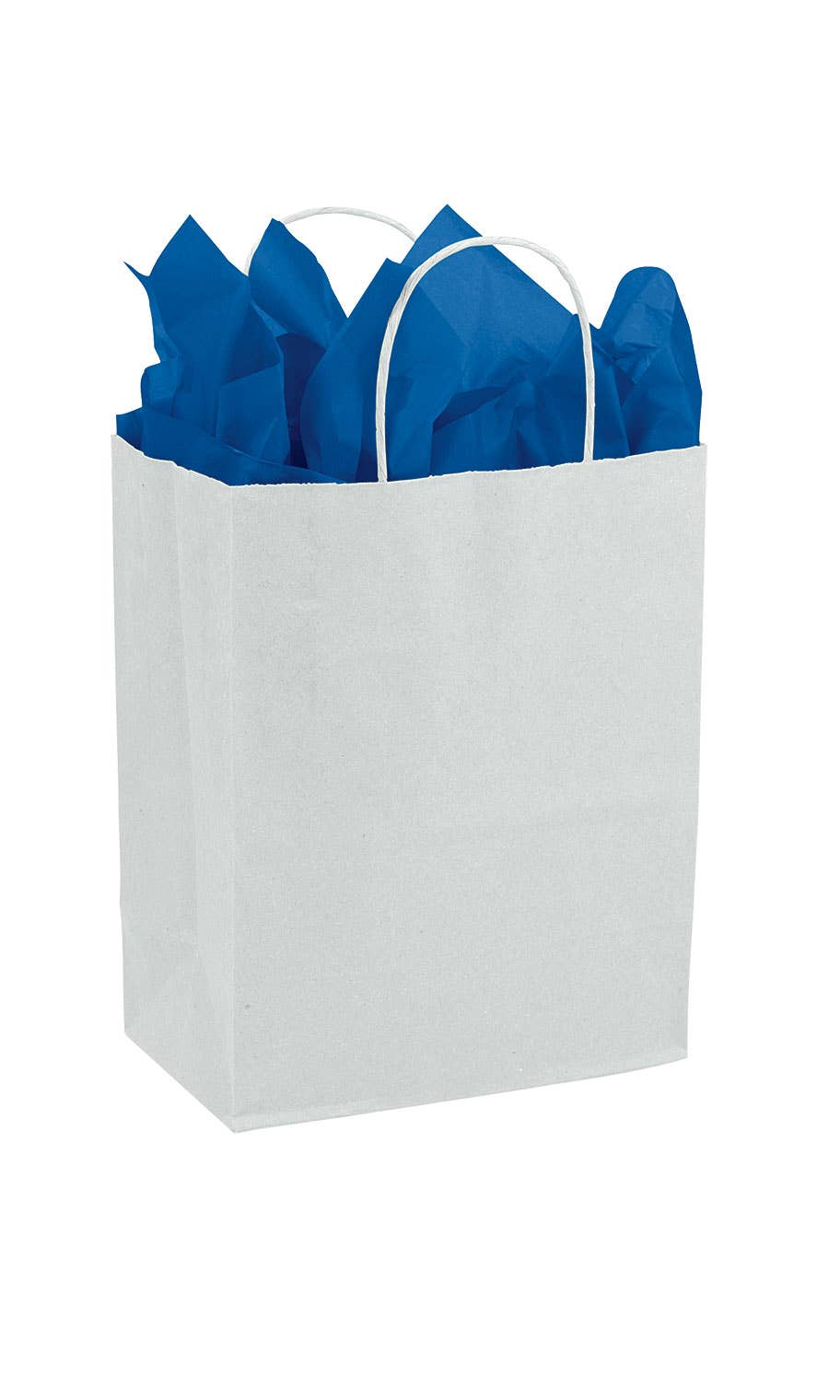 Kraft Paper Shopping Bags: White / Case of 100 / Small