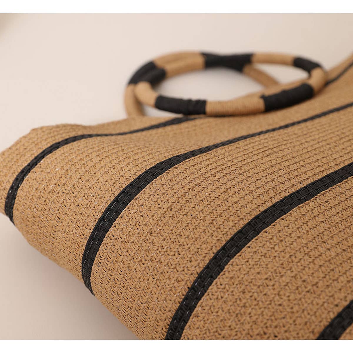 NEW STRIPED TOTE STRAW BAG WOVEN BAG