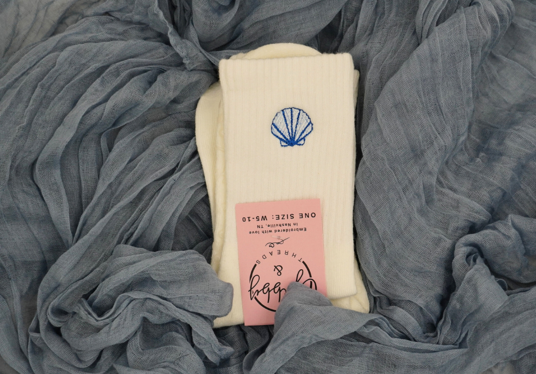 Seashell Grip Socks