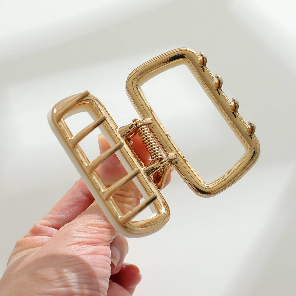 Vera White/Gold Metal Assorted Claw Clips