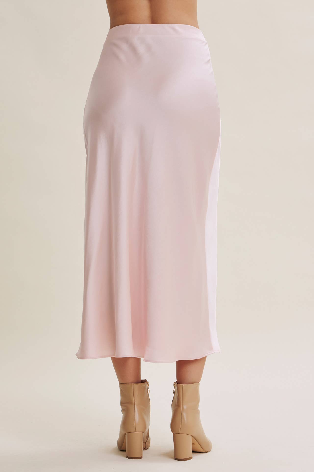 MOONLIT THICK HIGH QUALITY SILKY SATIN BIAS CUT MAXI SKIRT: DUSTY MAUVE / S