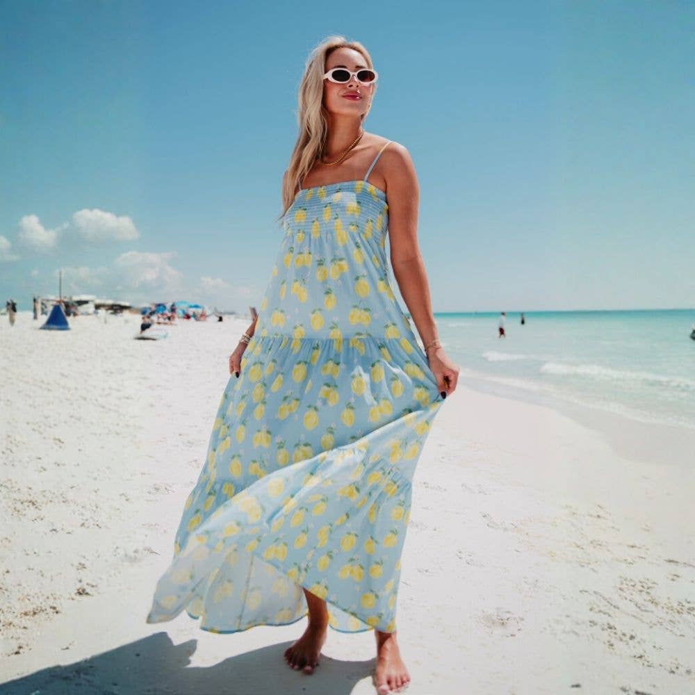Zesty Lemons Summer Maxi Dress