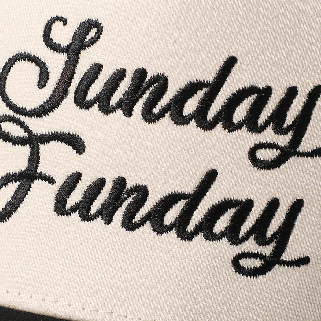 Sunday Funday Embroidered Two -Tone Mesh Trucker Hat