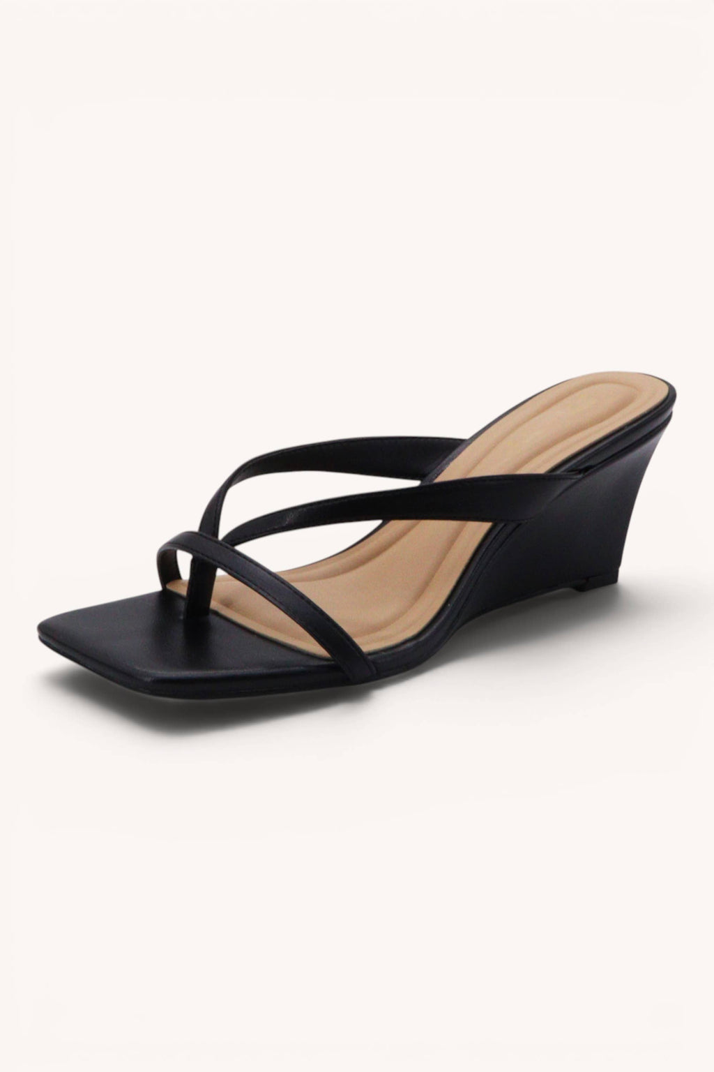 POET-05 Retro Wedge Thong Sandals Trendy Slip-On Heels: MOCHA / A12