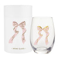 Stemless Wine Glass - Pink Bow: Material
