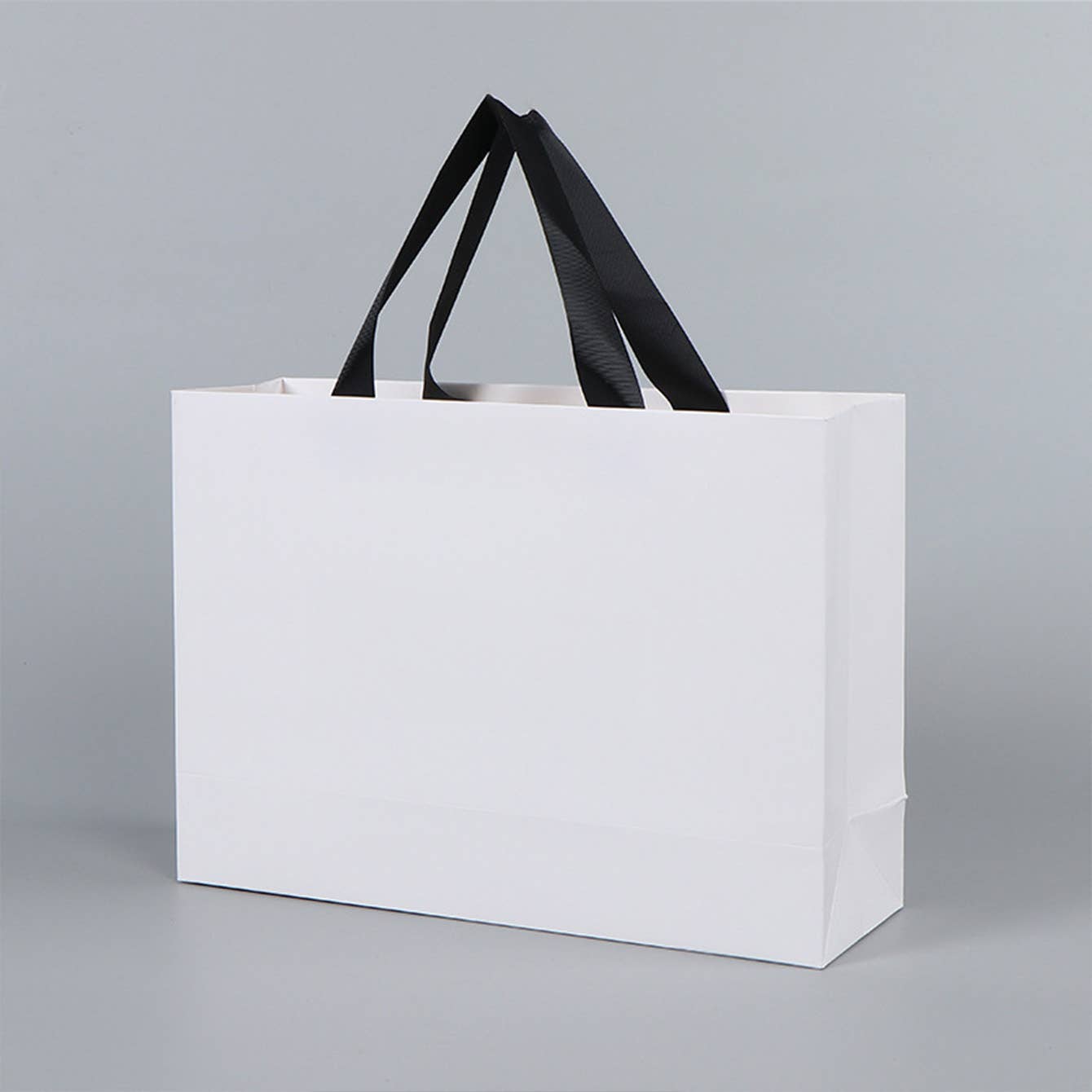 Premium Threaded Rope White Paper Gift Bag w/ free tissue: Small