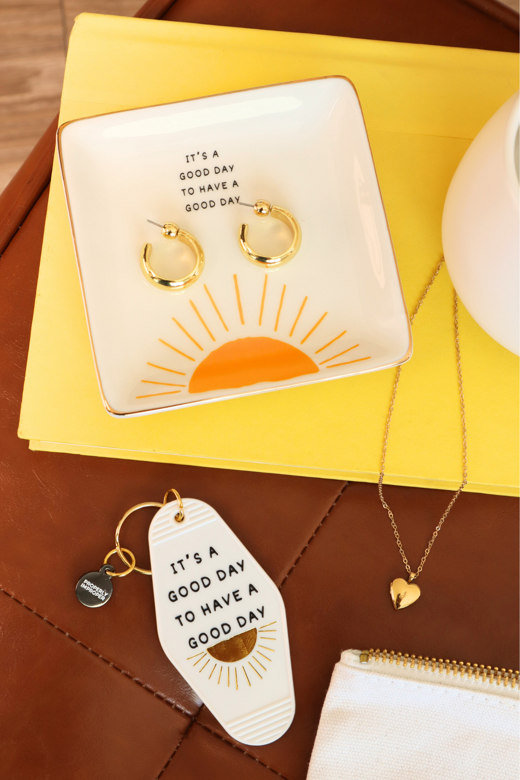 Hot Stamped Motel Keychain It's A Good Day